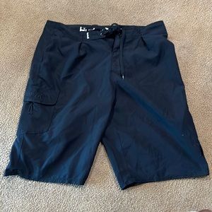 Hurley black board shorts 36w. 22 length
